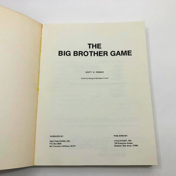 The Big Brother Game Vintage Book by Scott French 1975 Surveillance - Picture 3 of 8